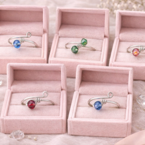 anello segno di luna – perlina in vetro personalizzabile