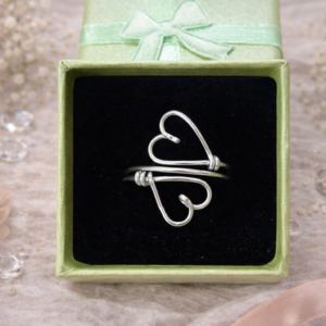anello cuori gemelli – alluminio artigianale