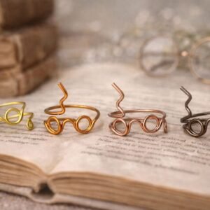 anello occhiali del mago in alluminio colorato | ispirato a harry potter fantasy