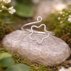 anello stella di luna – alluminio intrecciato